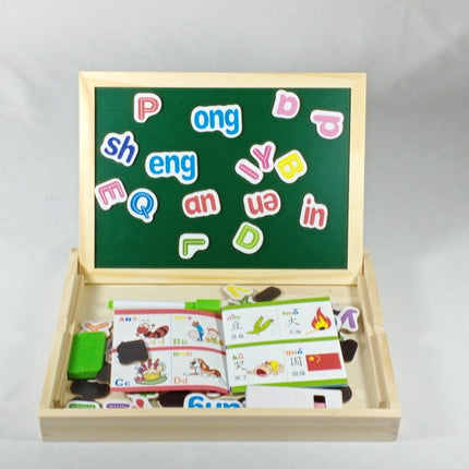Extrokids Fantastic Wooden Multipurpose Easel Childrens Jigsaw Small Alphabet Puzzle Drawing Board â€“ EKT1951