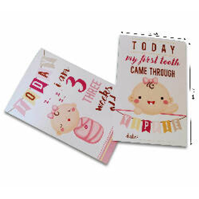 Baby Girl milestone cards- Pack of 24