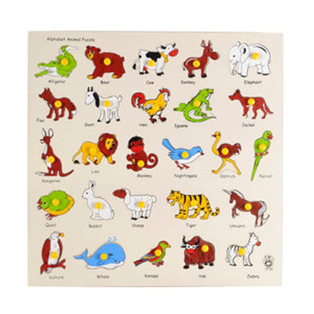 Animal Alphabet Tray (With Knobs)