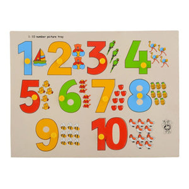 Number With Picture Tray (1-10) (With Knobs)