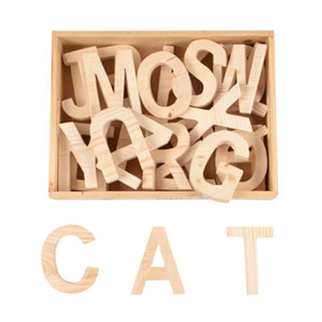 Capital ABC Cutout Block (A-Z) (in wooden box)