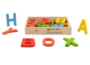 Capital ABC Cutout Block (A-Z) (in wooden box) Colored