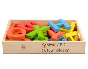 Capital ABC Cutout Block (A-Z) (in wooden box) Colored