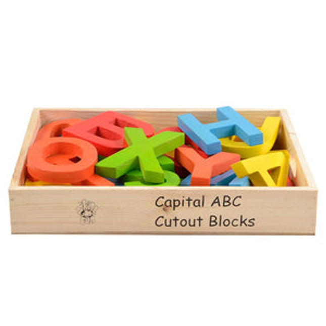 Capital ABC Cutout Block (A-Z) (in wooden box) Colored