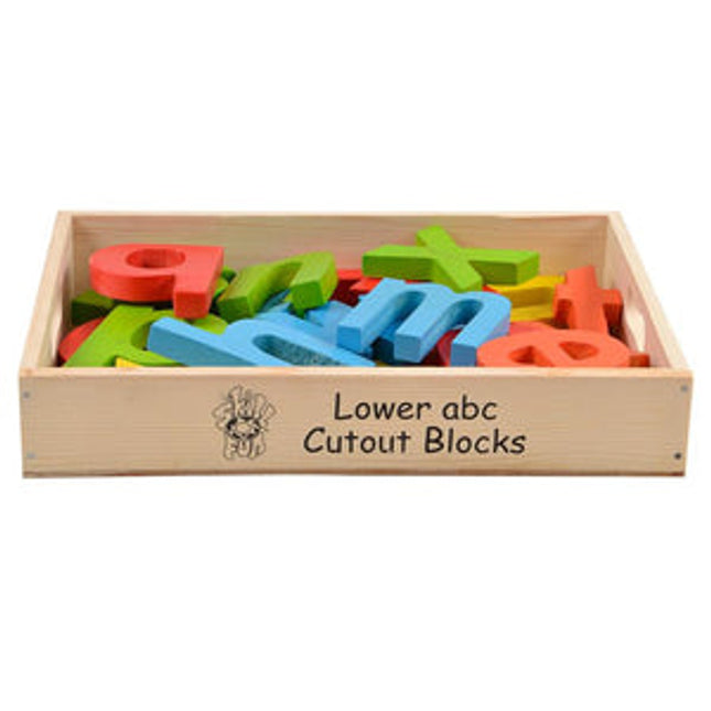 Lower abc Cutout Block (az) (in wooden box) Colored