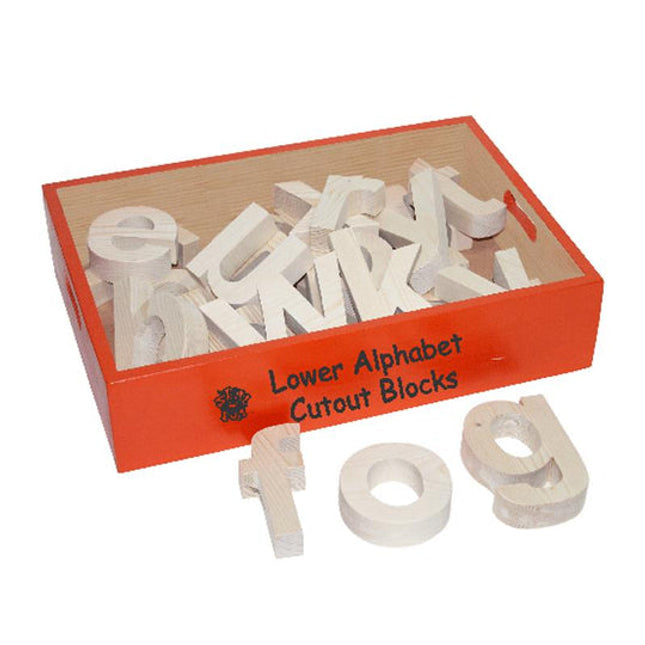 Lower abc Cutout Block (a-z) (in wooden box)