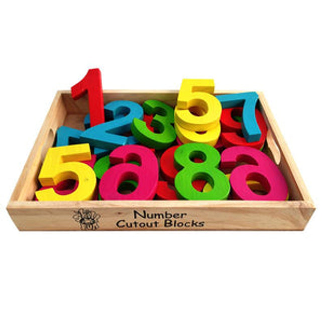 Number Cutout Block(0-9, 2 of each) Colored