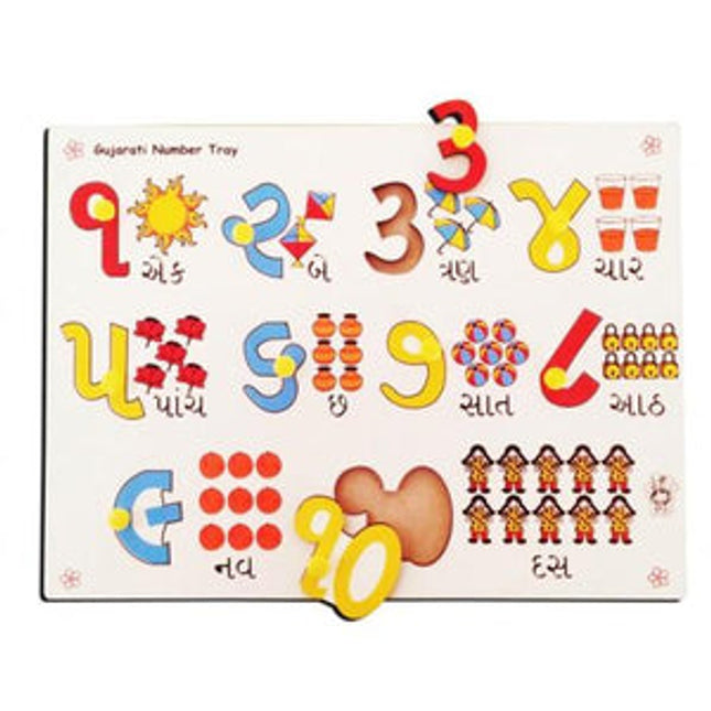 Gujarati Numbers with Picture Tray