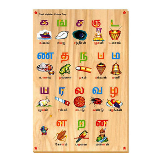 Tamil Alphabet with Picture Tray