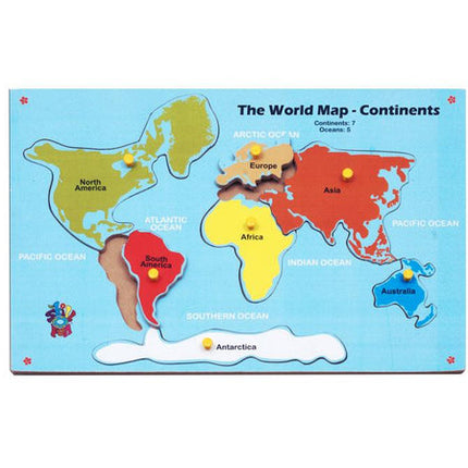 The World Map Continents Puzzle Tray