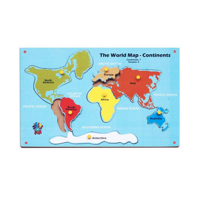 The World Map Continents Puzzle Tray