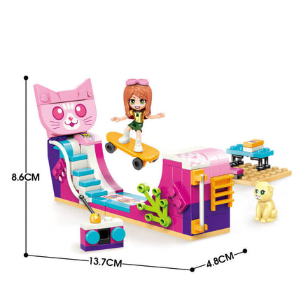 Kitty Skatepark Toy for Girls 6+ (125 Pieces) (Multicolor)