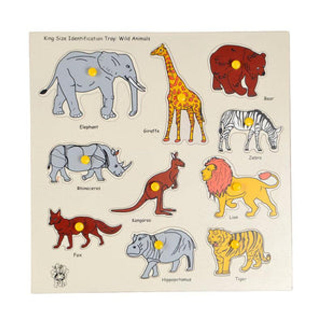 King Size Identification Tray Wild Animals