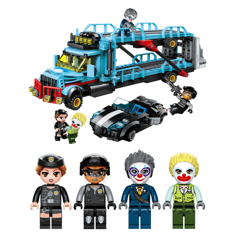 Police Battle Hunting Down Carrier Vehicle Building Set (441 Pieces) (Multicolor)