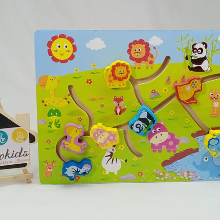 Wooden Find the path Game -Wild Animals - EKT1172