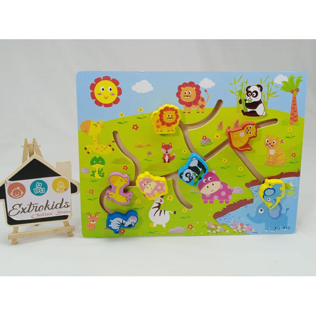 Wooden Find the path Game -Wild Animals - EKT1172