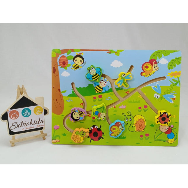 Wooden Find the path Game -Insects - EKT1175