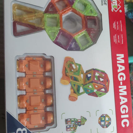 Extrokids 86 Pcs Mag-Magic Designer Magnetic Multicolor 3D Blocks Educational Construction Stacking Set - EKT2033