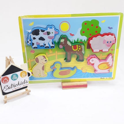 Wooden Animal Puzzle - Chunky - Domestic Animals - EKT0558