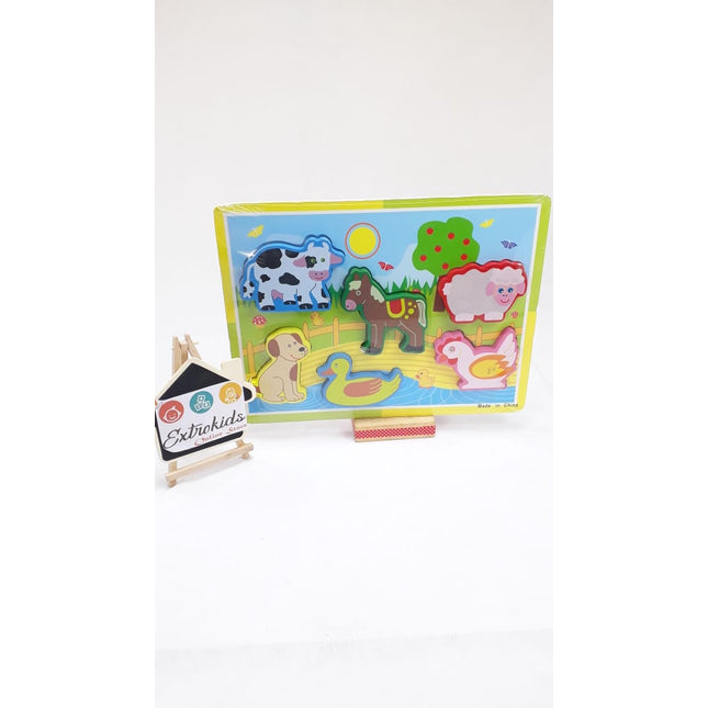 Wooden Animal Puzzle - Chunky - Domestic Animals - EKT0558