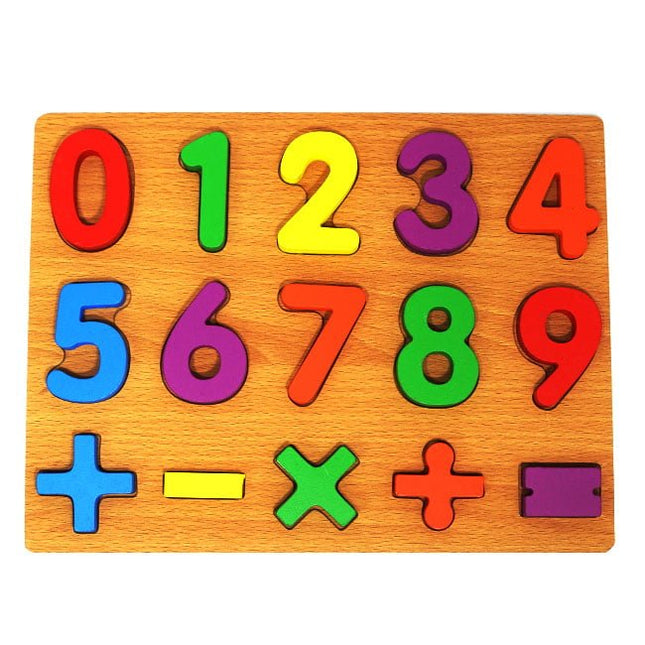 Wooden Chunky Numbers Board with Signs - 0 - 20 - EKT0300