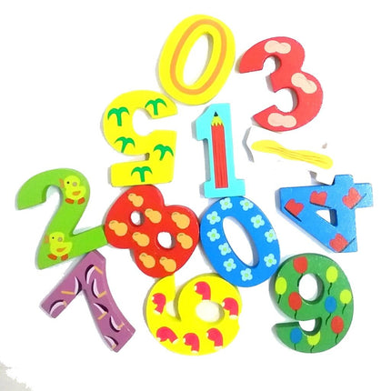 Wooden Chunky Numbers with tray - EKT0112