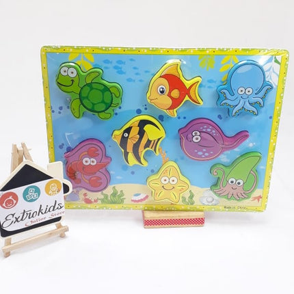 Wooden Animal Puzzle - Chunky - Sea Animals - EKT0551