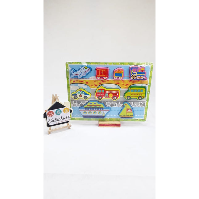 Wooden Animal Puzzle - Chunky - Transportation Vechicles - EKT0560