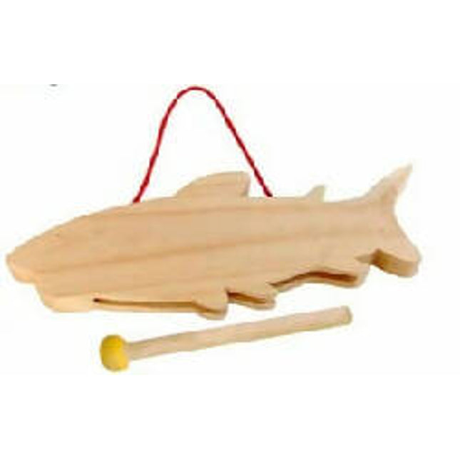 WOODEN GONG-WHALE SHAPE