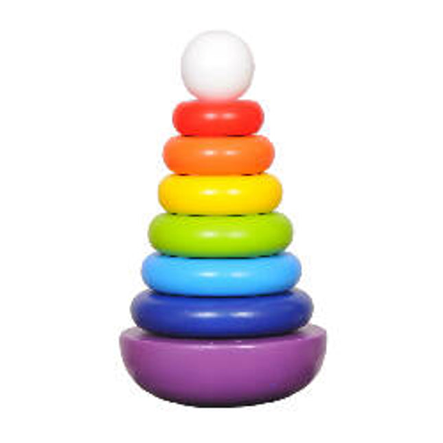 Wooden Rainbow Wobbly Stacker
