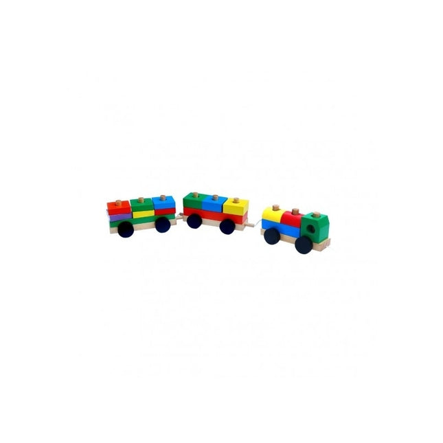 WOODEN BLOCK TRAIN-ROUND