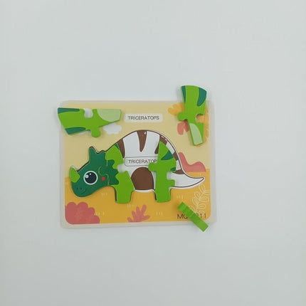 Extrokids Wooden Triceratops Dinosaur Puzzle Toy - EKT1972