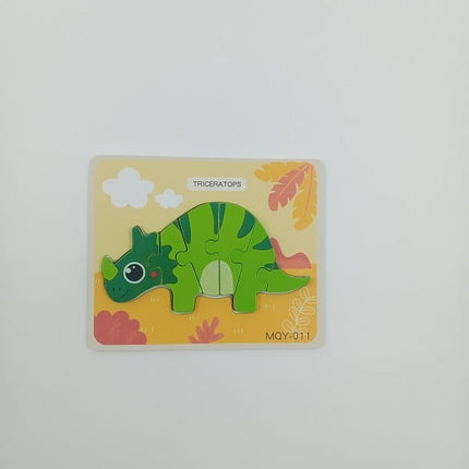 Extrokids Wooden Triceratops Dinosaur Puzzle Toy - EKT1972
