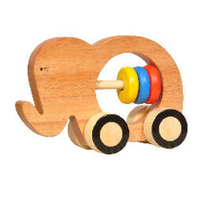 Load image into Gallery viewer, Thasvi Wooden Elephant Push Toy
