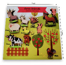 Load image into Gallery viewer, Doxbox Farm Animals Shadow matching activity Board
