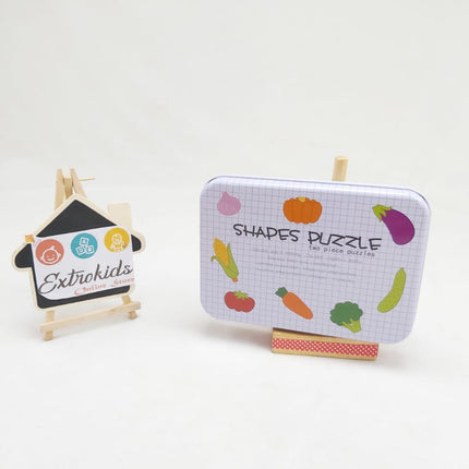 Wooden Shape Puzzle - Steel Box - Big - VEG - EKT0734