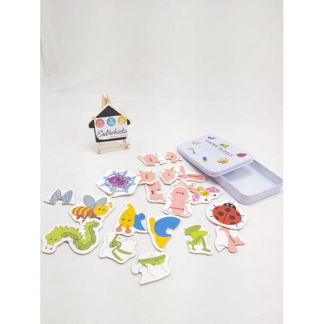 Wooden Shape Puzzle - Steel Box - Big - INSECT - EKT0735