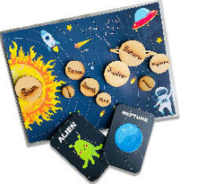 Load image into Gallery viewer, Solar System Flashcard with Space Board Activity (Contain Wooden Planets)
