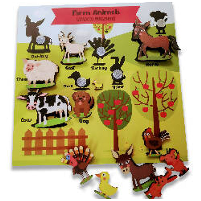 Doxbox Farm Animals Shadow matching activity Board