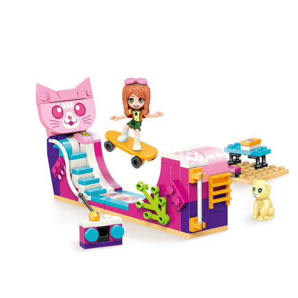 Kitty Skatepark Toy for Girls 6+ (125 Pieces) (Multicolor)